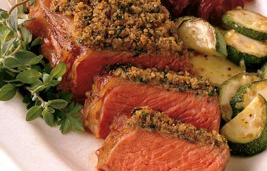 Herb-Crusted Strip Steaks