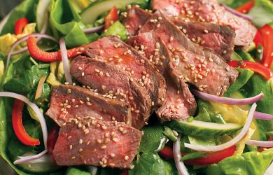 Pacific Rim Beef Salad with Sesame-Ginger Dressing