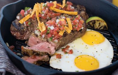 Breakfast-in-Bed Steak and Eggs with Salsa Fresca