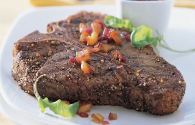 Smoky Steaks with Chunky BBQ Sauce