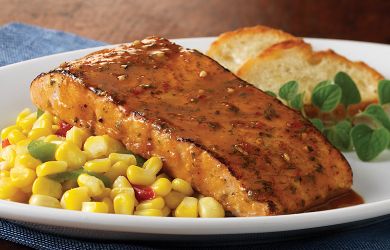 Omaha Steaks Corn Roasted BBQ Salmon