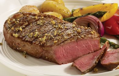 Peppercorn Crusted Strip Steak